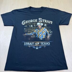 George Strait Strait From Texas Las Vegas Country Music T Shirt Mens Black